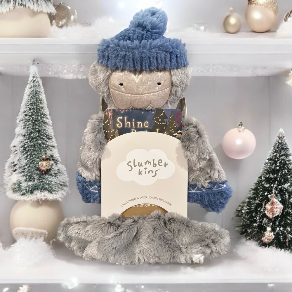 Slumberkins Christmas Holiday Shine Bright Bigfoot snuggler